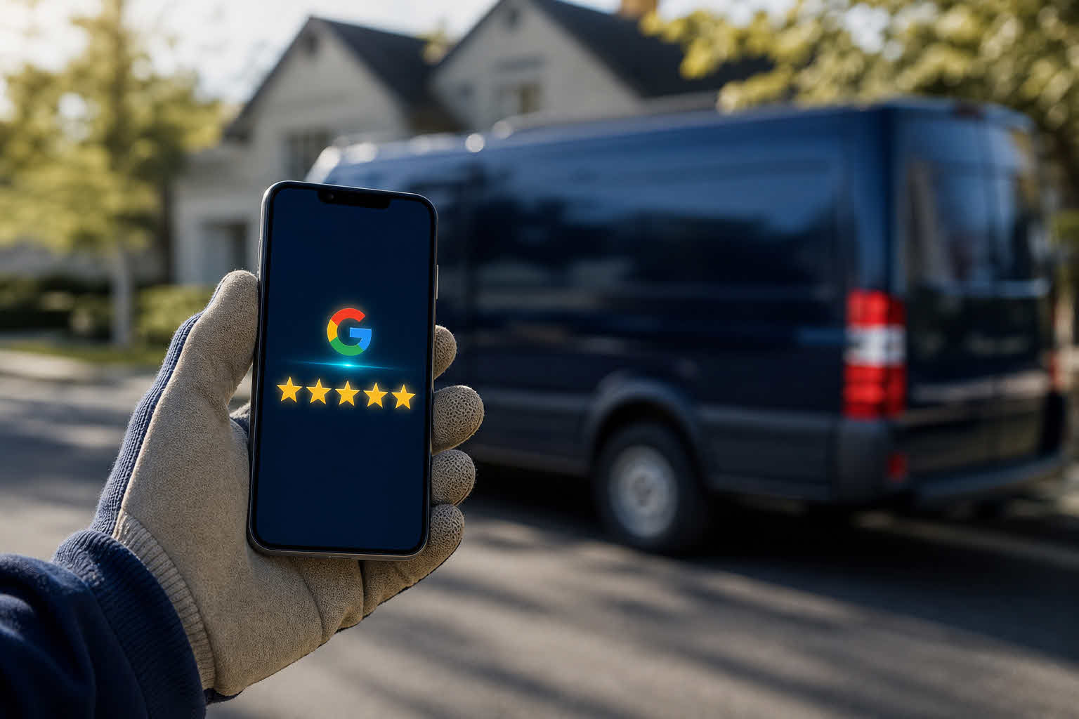 Automated Google review requests after a completed job