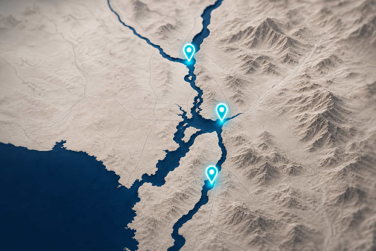 Map of the Tri-State area with location pins