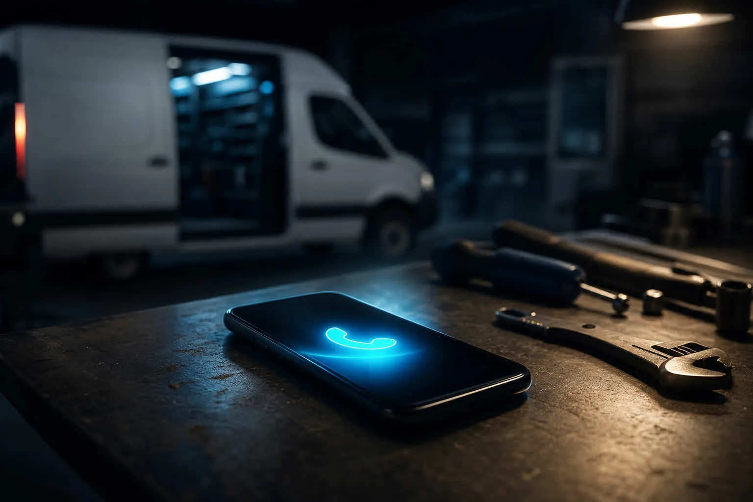 A ringing phone with a missed call notification