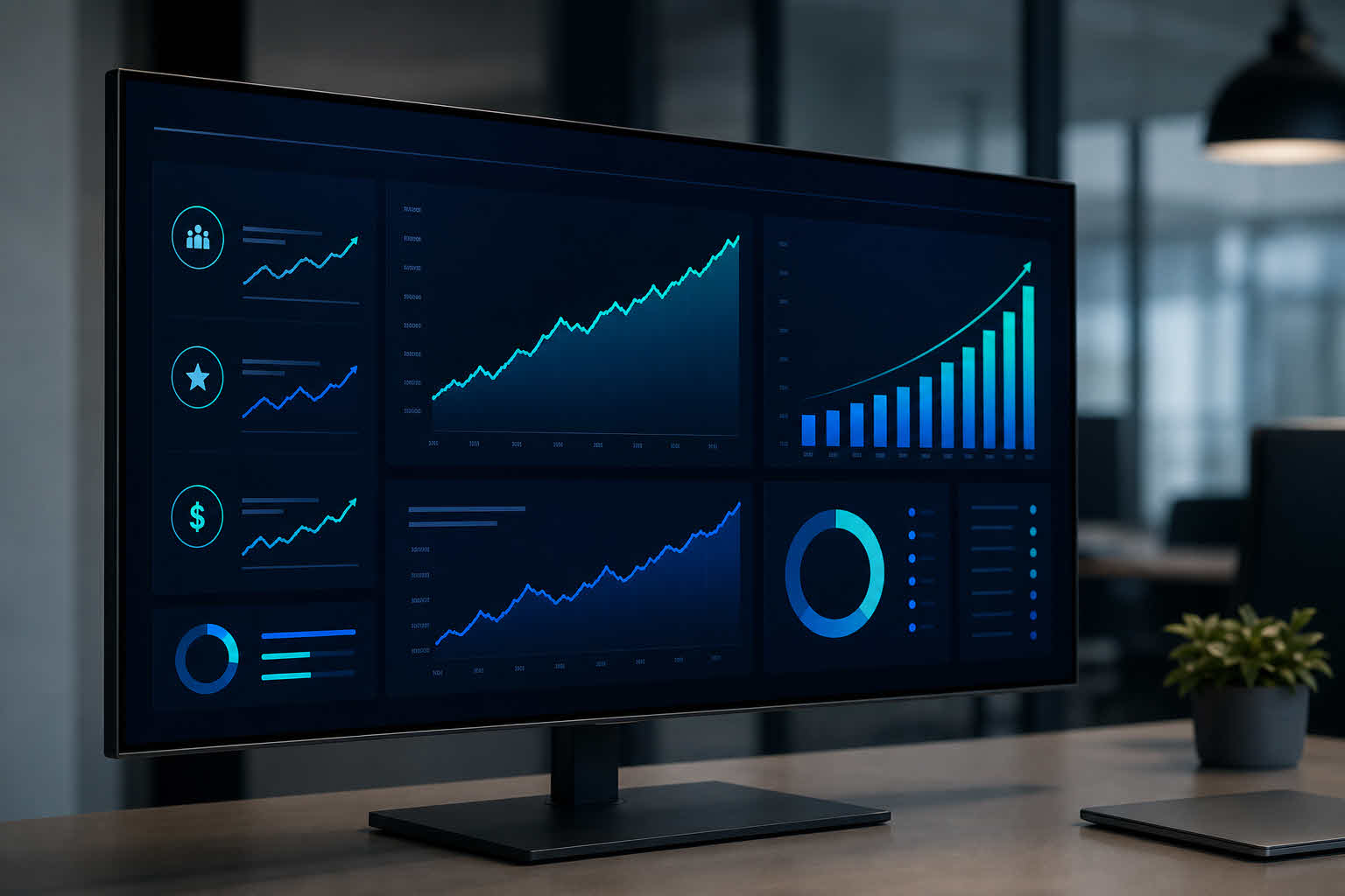 Dashboard showing leads and bookings trending up
