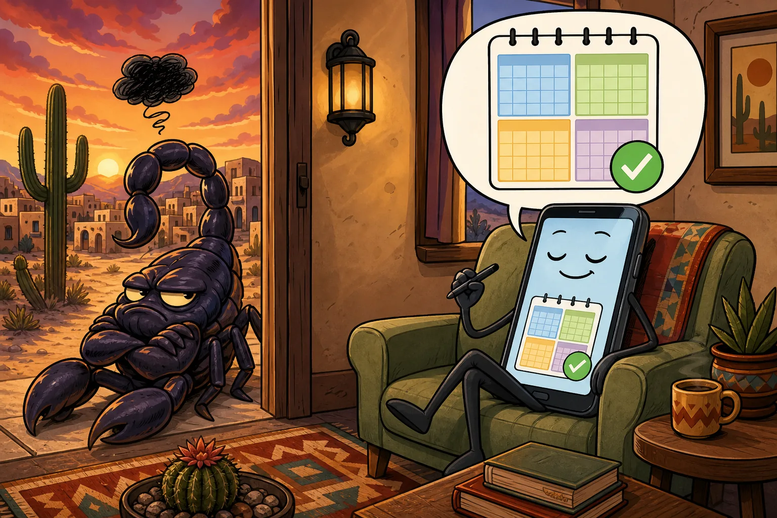 Comic of renewal reminders saving pest control accounts automatically