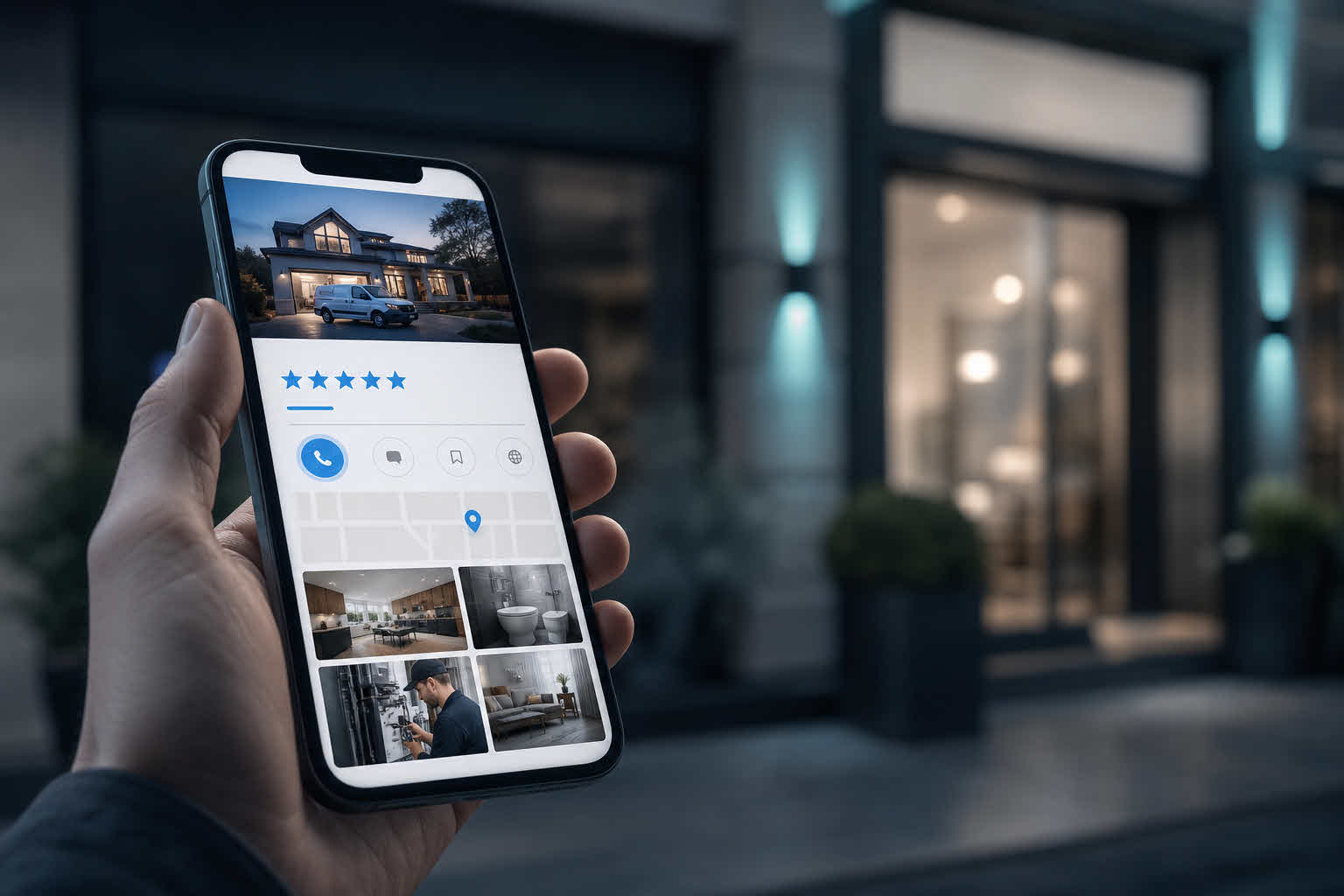 Optimized Google Business Profile on a phone