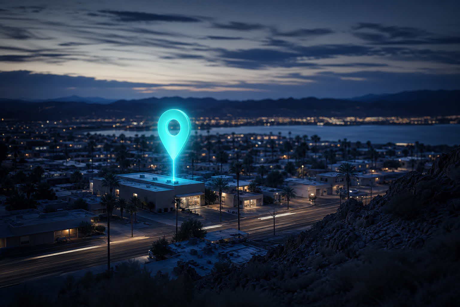 Local business ranking at the top of a map search